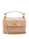 Valentino Garavani Roman Stud Large Quilted Leather Shoulder Bag In Light Pink