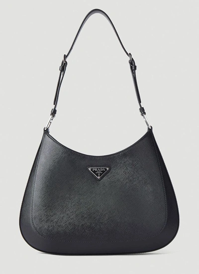 Prada Cleo Saffiano Shoulder Bag In Black