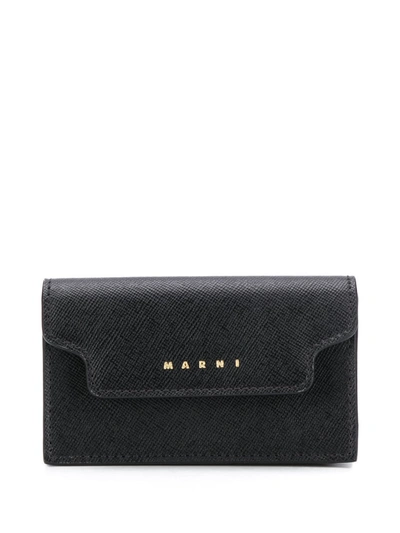 Marni Logo Lettering Wallet In Black