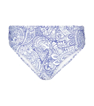 Melissa Odabash Womens Azzurro Bel Air Floral-print Mid-rise Bikini Bottoms 6 In White