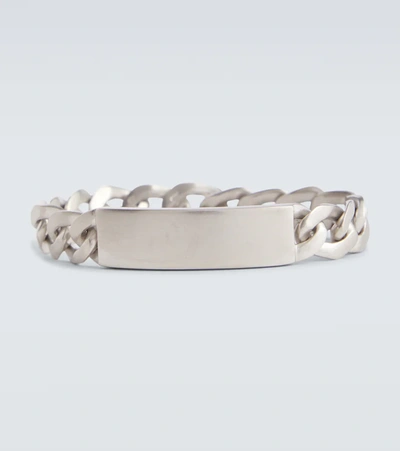 Maison Margiela Silver Semi-polished Chain Id Bracelet In Palladium