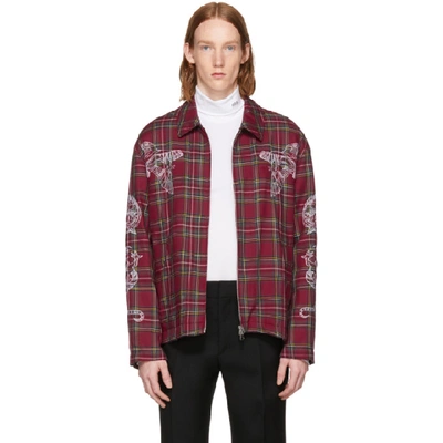 Stella Mccartney Tartan Cotton-blend Overshirt Jacket In Red Multi