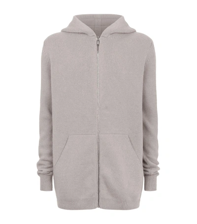 Rick Owens Boiled Cashmere Hoodie In Grey
