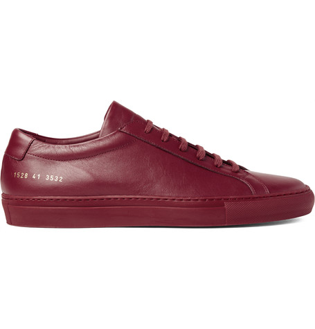 Common Projects Original Achilles Low-top Leather Trainers In Red Mono ...
