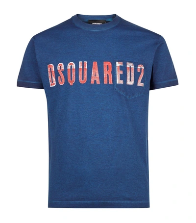 Dsquared2 Logo Pocket T-shirt In Blue