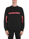 Neil Barrett Paint Stroke Print Sweatshirt In Black+red