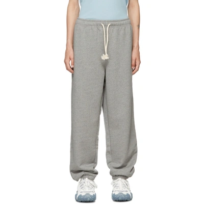 Acne Studios Frack Face Grey Mélange Cotton Sweatpants In Light Grey