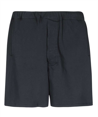 Mackintosh Logo Patch Sweat Shorts In Blue