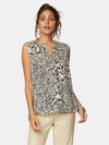 Nydj Sleeveless Pleat Back Blouse In Gia Leopard