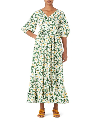 Kate Spade Kate Daisy Bodega Midi Dress In Banana Leaf | ModeSens