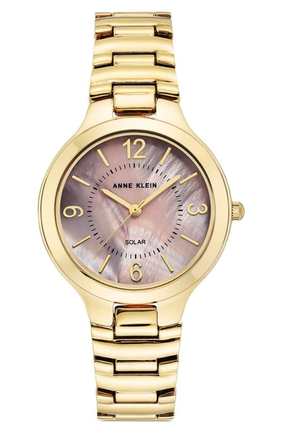 Anne Klein Considered Solar Power Bracelet Watch, 32.5mm In Gold