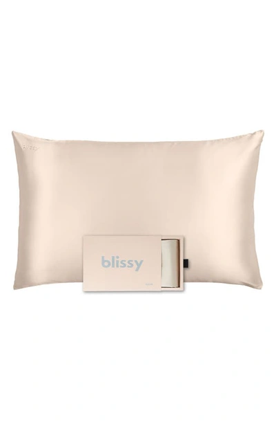 Blissy Mulberry Silk Pillowcase In Champagne