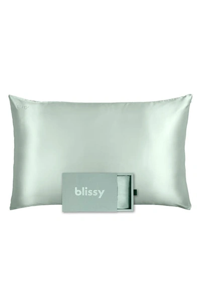 Blissy Mulberry Silk Pillowcase In Matcha