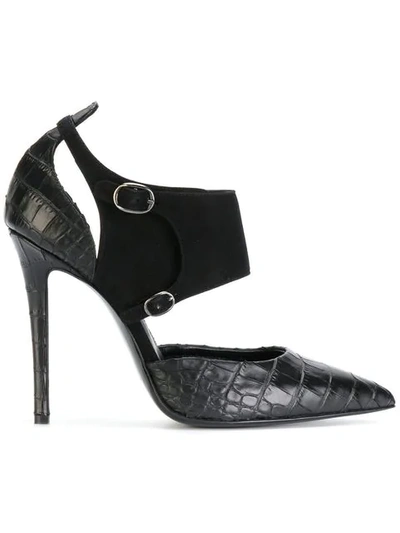 Ermanno Scervino Cut Out Buckled Strap Pumps In Black