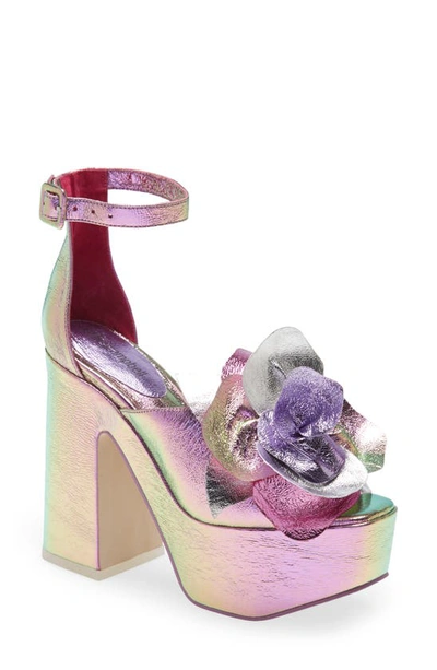 Jeffrey Campbell Candice Platform Sandal In Light Metalic Multi