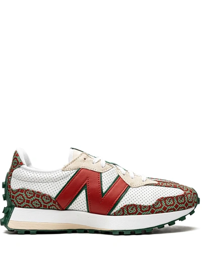 New Balance Casablanca 327 Suede-trimmed Logo-jacquard And Leather Sneakers In White
