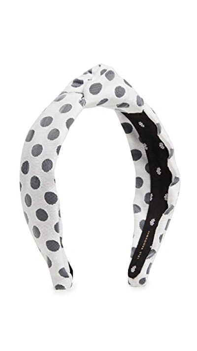 Lele Sadoughi Polka Dot Knotted Headband In Black & White