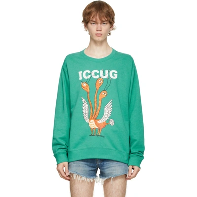 GUCCI GREEN FREYA HARTAS EDITION 'ICCUG' SWEATSHIRT 