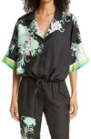 Kobi Halperin Bobbi Floral Silk Jacket In Shamrock Multi