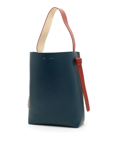 Celine Small Twisted Cabas Bag In Steel Blue Black|blu | ModeSens