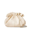 Loeffler Randall Mini Willa Ruched Leather Clutch In Almond/gold