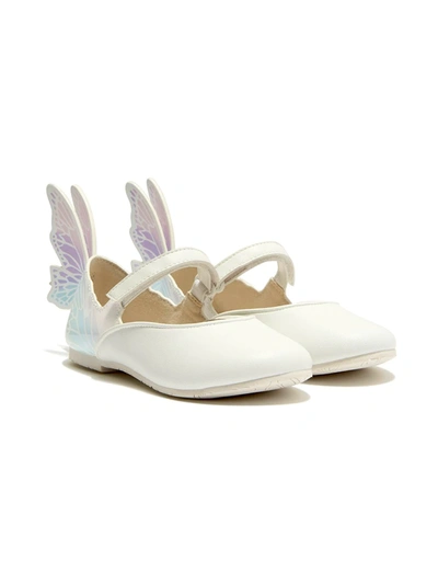 Sophia Webster Mini Kids' Butterfly-embellished Ballerina Shoes In White
