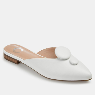 Journee Collection Mallorie Womens Faux Leather Backless Loafers In White