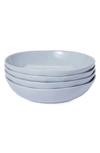 Leeway Home Set Of 4 Signature Dish Shallow Bowls In Blue Solids