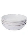 Leeway Home Set Of 4 Signature Dish Shallow Bowls In White Solids