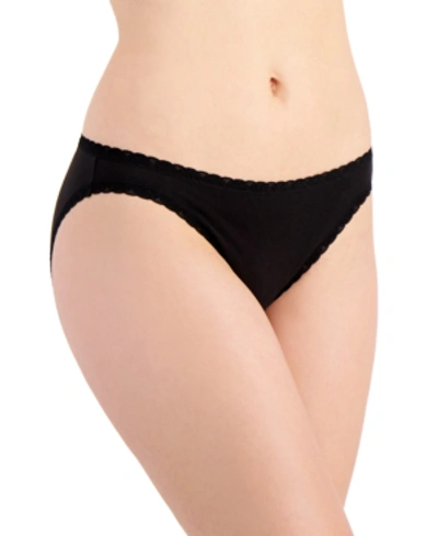 Jenni Women's Lace Trim Bikini Underwear, Created For Macy's In Classic Black
