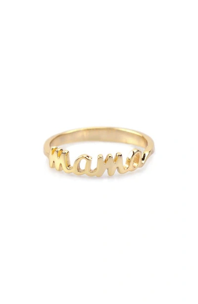 Kris Nations Mama Script Ring In Gold