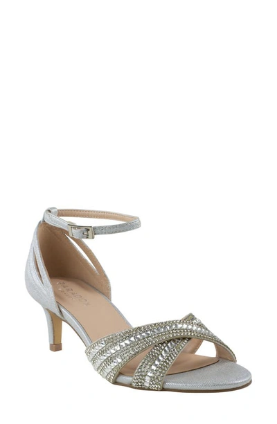 Paradox London Pink Sabrina Ankle Strap Sandal In Silver Glitter