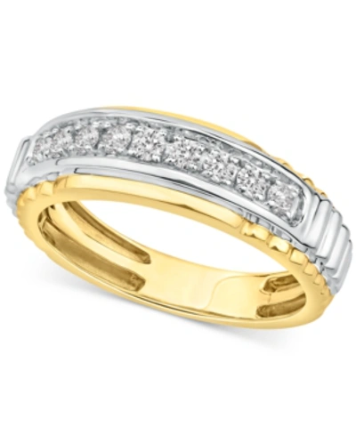 Macy's Men's Diamond Ring (1/2 Ct. T.w.) In 10k Gold & White Gold In Yellow Gold