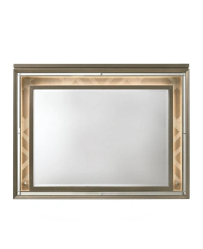 Acme Furniture Skylar Mirror With Led In Gold-tone