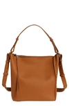 Allsaints Kita Leather Shoulder/crossbody Bag In Brandy