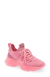 Steve Madden Women's Maxima Rhinestone-trim Trainer Sneakers In Hot Pink