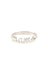 Kris Nations Mama Script Ring In Sterling Silver