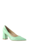 Marc Fisher Ltd Zala Block Heel Pump In Light Green Leather