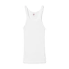 Re/done White Ribbed Tank Top In Optic White