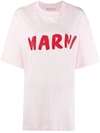 Marni Pink Cotton T-shirt With Logo Print