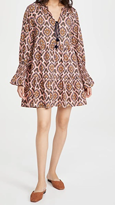 Figue Bella Short Dress In Floral Oasis Blush