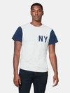 Velva Sheen New York City Short Sleeve T-shirt In Navy Oatmeal
