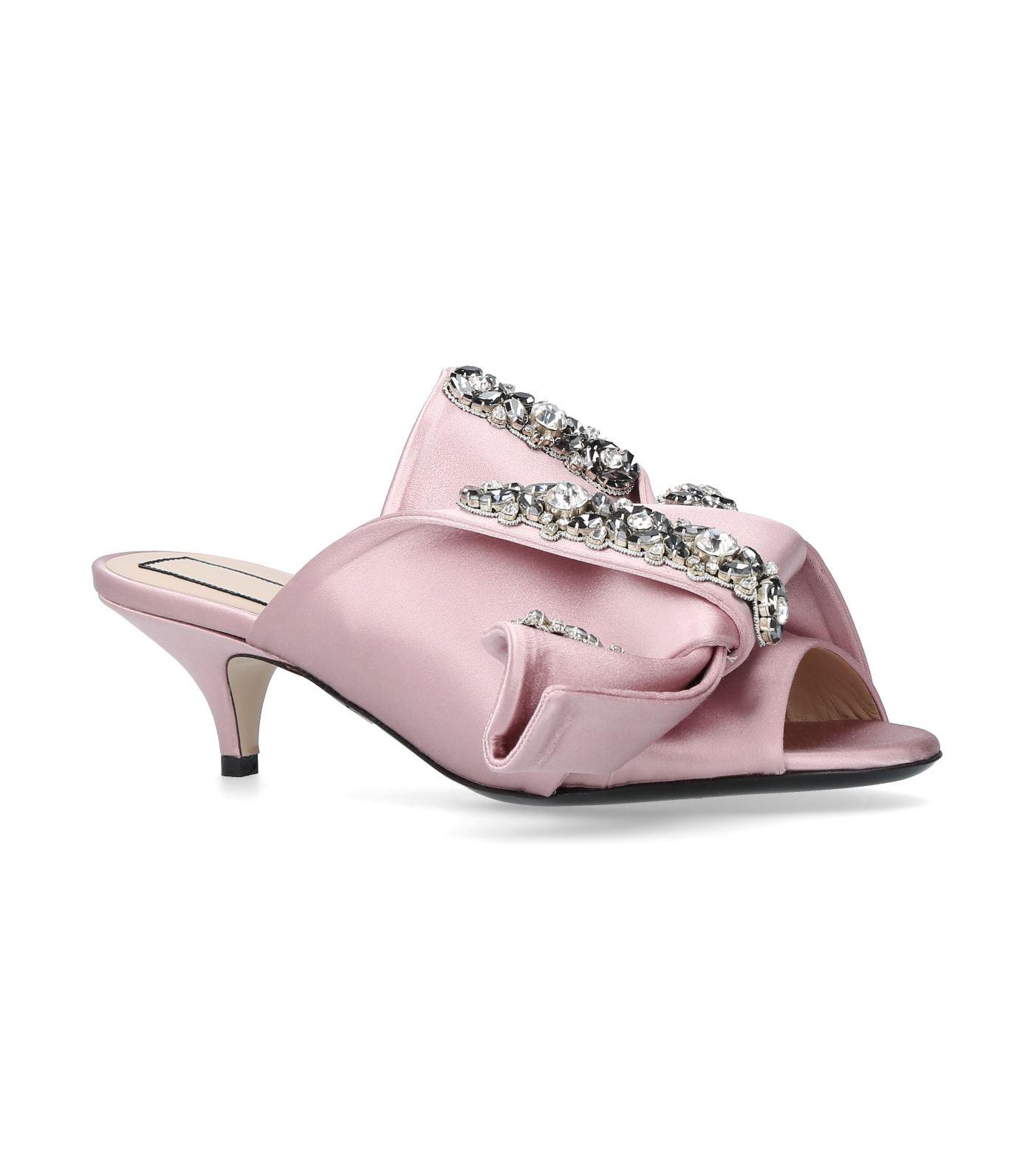 N°21 Embellished Bow Mules 55 In Pink ModeSens