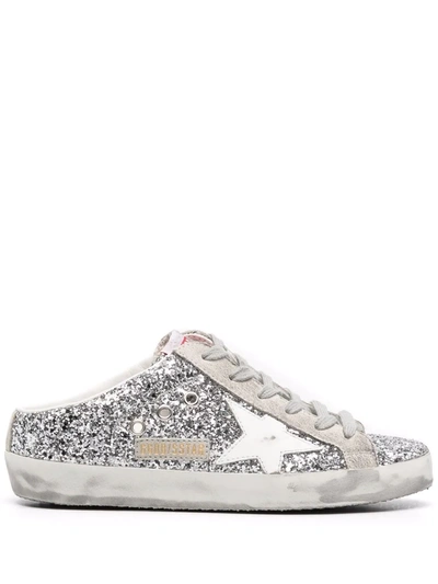 Golden Goose Glitter Slip-on Trainers In Black