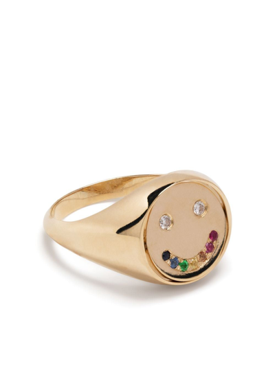 Roxanne First Rainbow Smiley 14-karat Gold, Sapphire And Diamond Ring