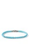David Yurman Spiritual Beads Sterling Silver & Gemstone Beaded Bracelet In Turquoise
