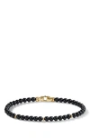 David Yurman Spiritual Bead Bracelet With Black Onyx And Gold In Black Onyx/ Yellow Gold