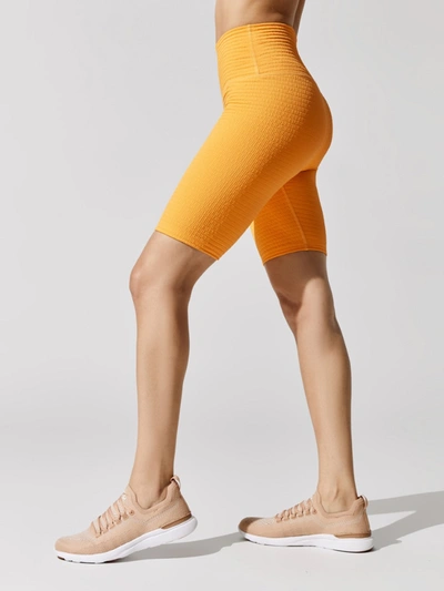 Carbon38 Jacquard Biker Short In Pale Apricot