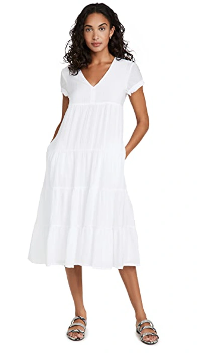 Club Monaco White Seamed Tiered Dress In Size 4 | ModeSens