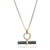 Rachel Jackson Womens 22 Carat Gold Plated T-bar 22ct Gold-plated Silver And Malachite Necklace 1 Size